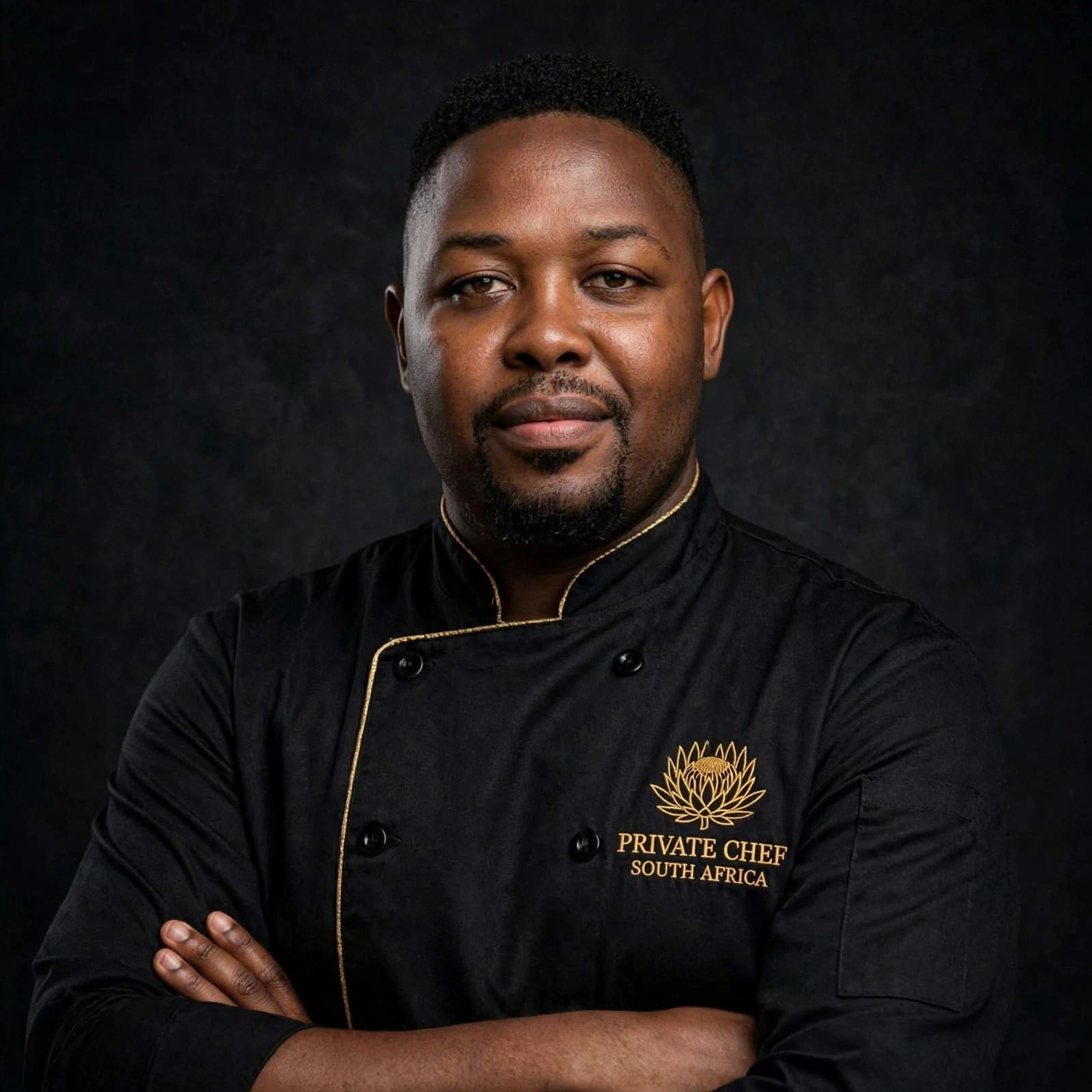 Chef James Matlhabegoane in his chef whites
